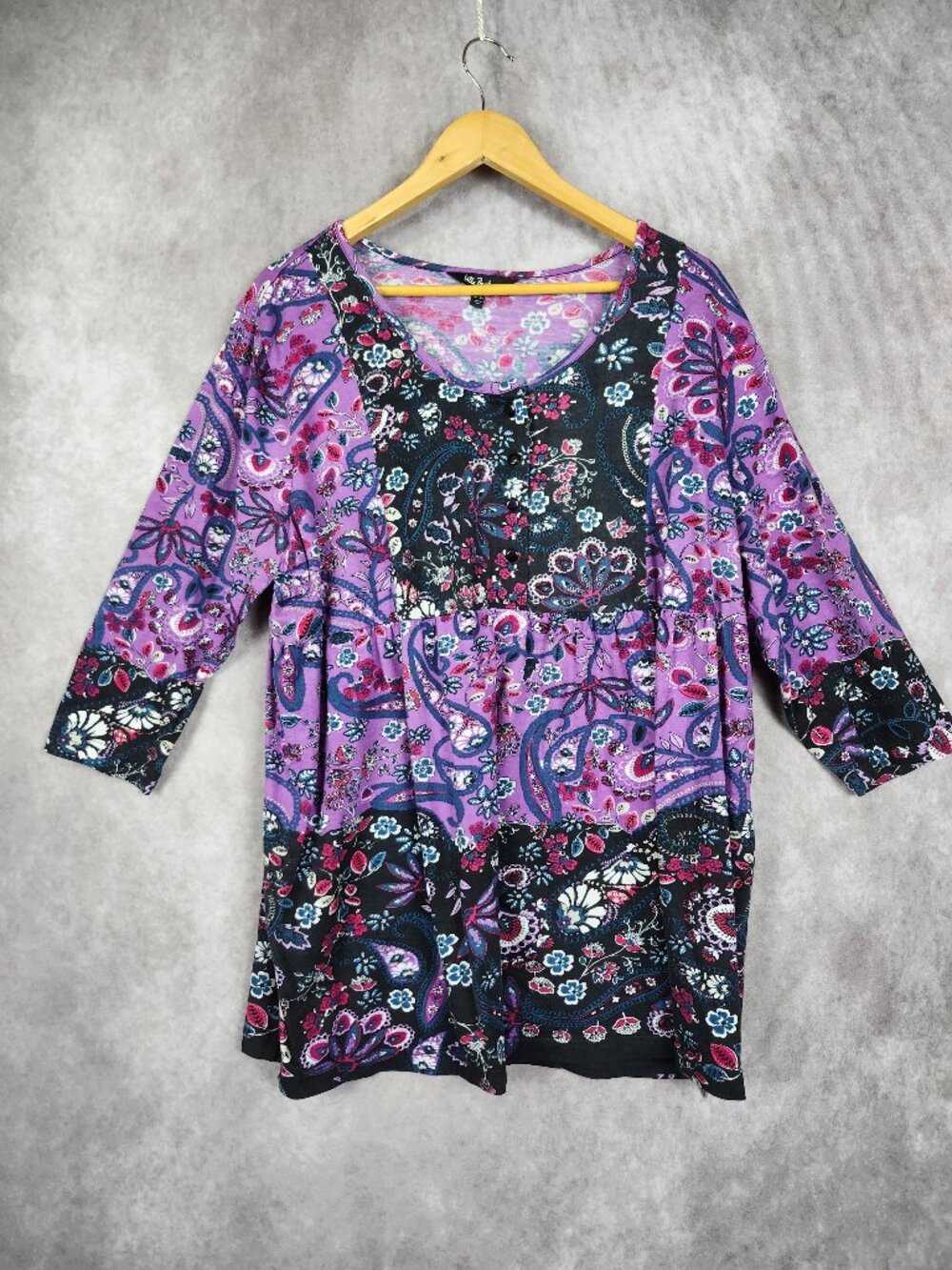 Ulla Popken Pueple Floral Print Tunic Top Size 16/18